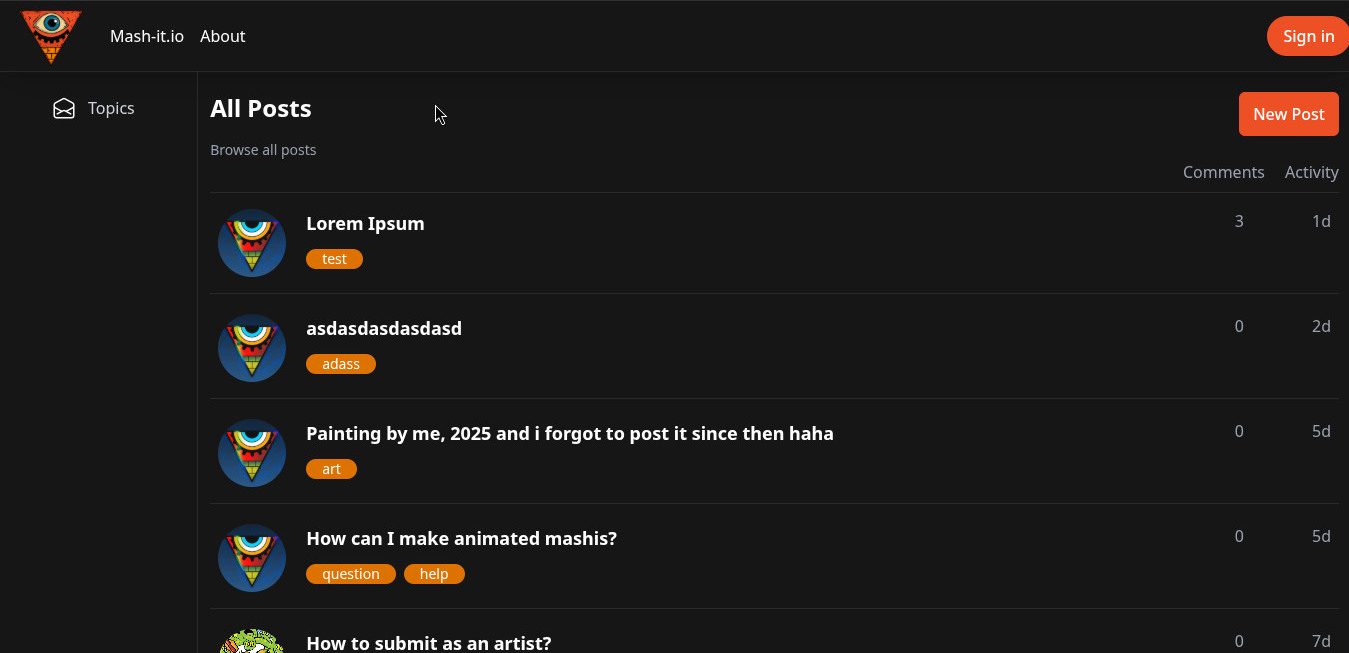 This is one of the first forum UI